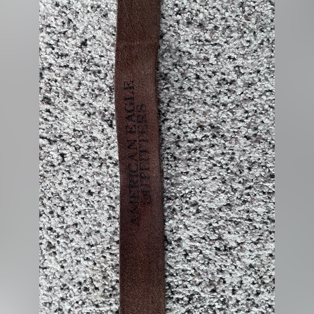 Vintage OG American Eagle leather belt with eagle logo stamp in leather